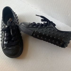 Mini Melissa solid black jelly sneakers shoes